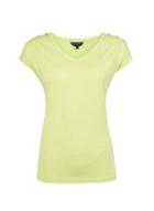 Dorothy Perkins Lime Slub Button T-shirt