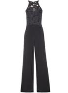 Dorothy Perkins *quiz Black Glitter Lace Jumpsuit