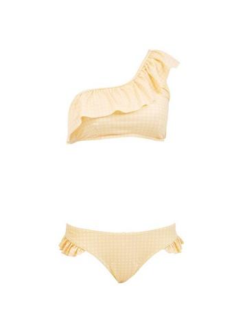 *paper Dolls Yellow Gingham Ruffle Swimsuit