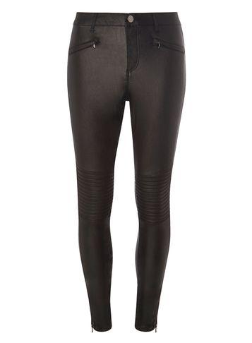 Dorothy Perkins Black Coated Biker Frankie Jeans