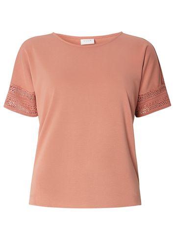 Dorothy Perkins *vila Blush Lace Sleeve T-shirt