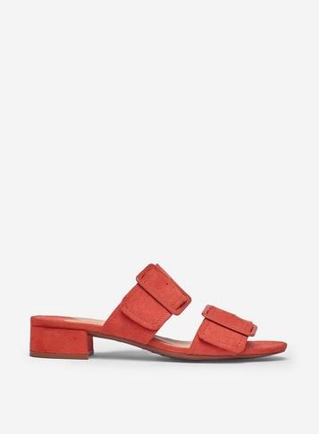 Dorothy Perkins Wide Fit Orange Bibi Two Part Buckle Mules