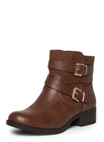 Dorothy Perkins Tan 'wagon' Wide Fit Biker Boots
