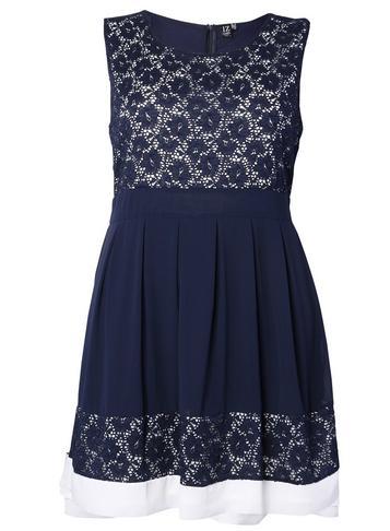 Dorothy Perkins *izabel London Curve Navy Lave Skater Dress
