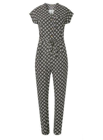 Dorothy Perkins Navy Geometric Horn Button Jumpsuit