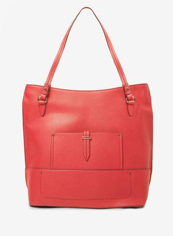 Dorothy Perkins Red Hardware Detail Shopper Bag