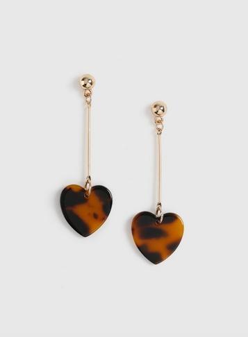 Dorothy Perkins Multi Colour Heart Drop Bar Earrings