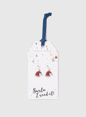 Dorothy Perkins Red Christmas Santa Hat Earrings
