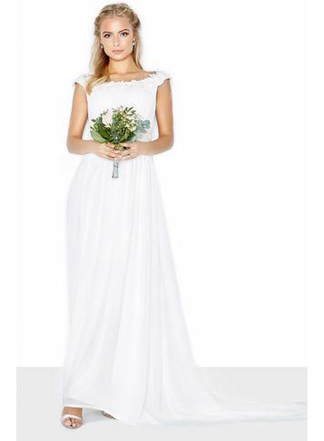 Dorothy Perkins *little Mistress Bridal Bardot Strap Maxi Dress
