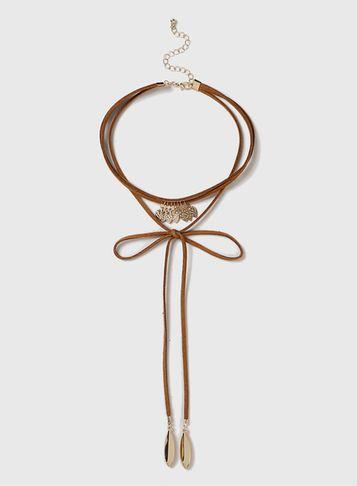 Dorothy Perkins Brown Wrap Choker Necklace