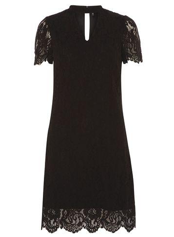 Dorothy Perkins *vero Moda Black Lace Choker Neck Shift Dress