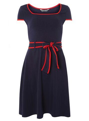Dorothy Perkins *tall Navy Dress With Tipping