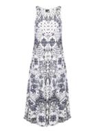 Dorothy Perkins *izabel London White Tribal Print Midi Skater Dress