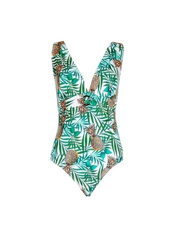 Dorothy Perkins *dp Beach Pineapple Round Gold Belted Swimsuit