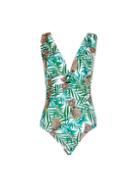 Dorothy Perkins *dp Beach Pineapple Round Gold Belted Swimsuit