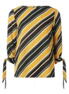 Dorothy Perkins Ochre Striped Tie Sleeve Top