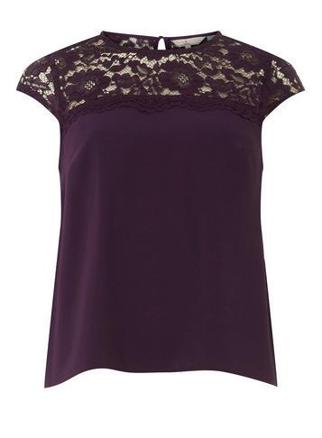 Dorothy Perkins *billie & Blossom Petite Purple Lace Shell Top