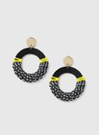 Dorothy Perkins Black Resin Circle Fabric Earrings