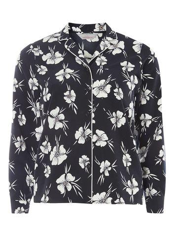 Dorothy Perkins Petite Floral Collar Shirt