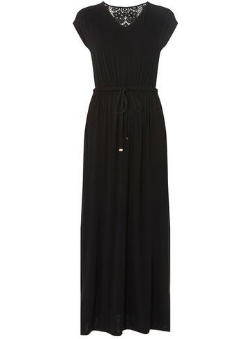Dorothy Perkins Petite Black Crochet Maxi Dress