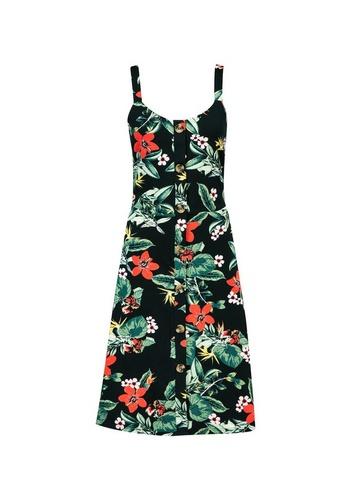 Dorothy Perkins *tall Black Floral Print Camisole Dress