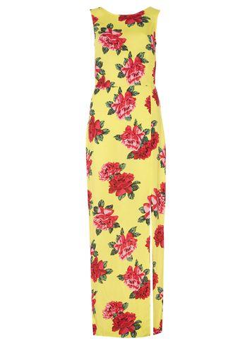 Dorothy Perkins *tall Yellow Floral Print Maxi Dress