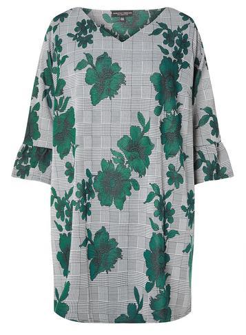 Dorothy Perkins *dp Curve Multi Coloured Floral Print And Checked Tunic