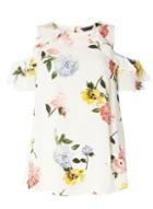 Dorothy Perkins Cream Floral Print Cold Shoulder Top
