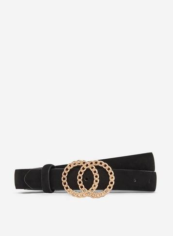 Dorothy Perkins Black Chain Double Circle Belt
