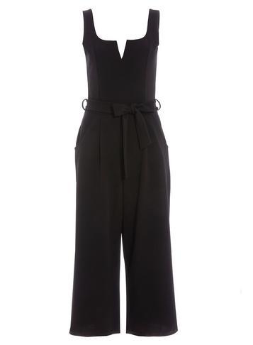 Dorothy Perkins *quiz Black Crop Culotte Jumpsuit