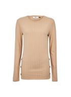 Dorothy Perkins *tall Camel Button Side Ribbed Top