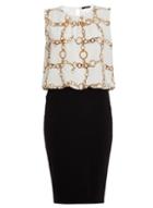 *quiz Cream, Gold And Black Chain Print