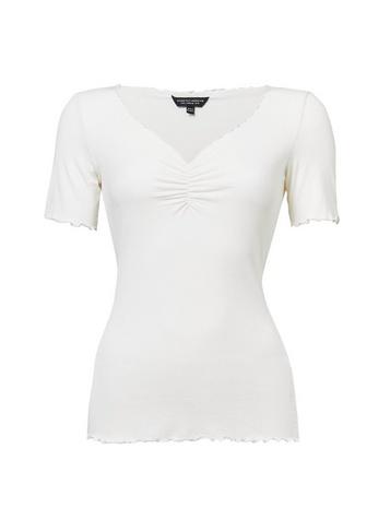 Dorothy Perkins Ivory Short Sleeve Ruched Front Top
