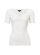 Dorothy Perkins Ivory Short Sleeve Ruched Front Top