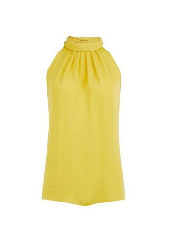 Dorothy Perkins Yellow Plain Halterneck Top