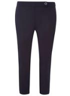 Dorothy Perkins Petite Navy Cropped Sateen Trousers