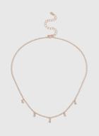 Dorothy Perkins Rose Gold Look Rhinestone Drop Chain Necklace