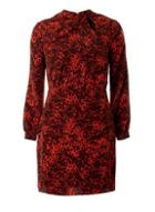 Dorothy Perkins Red Leopard Print Keyhole Shift Dress