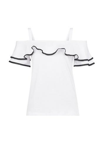 Dorothy Perkins White Cold Shoulder Top
