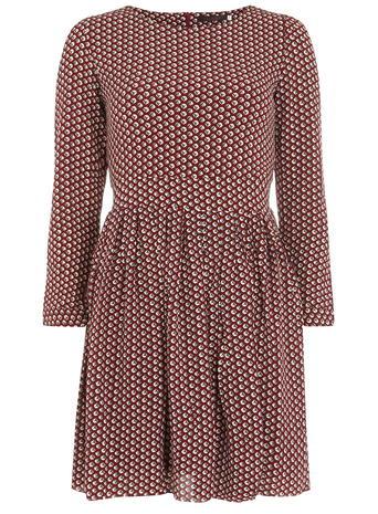 Dorothy Perkins *closet Maroon Abstract Printed Dress