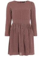 Dorothy Perkins *closet Maroon Abstract Printed Dress