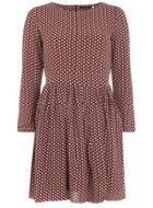 Dorothy Perkins *closet Maroon Abstract Printed Dress