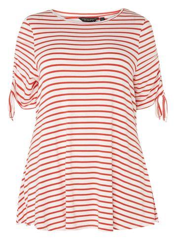 Dorothy Perkins Dp Curve Red Tie Sleeve T-shirt