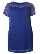 Dorothy Perkins Dp Curve Cobalt Chevron Lace Detailed Top