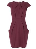 Dorothy Perkins *blue Vanilla Plum Pleat Detail Tulip Dress