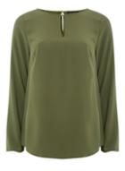 Dorothy Perkins Khaki Split Sleeve Top
