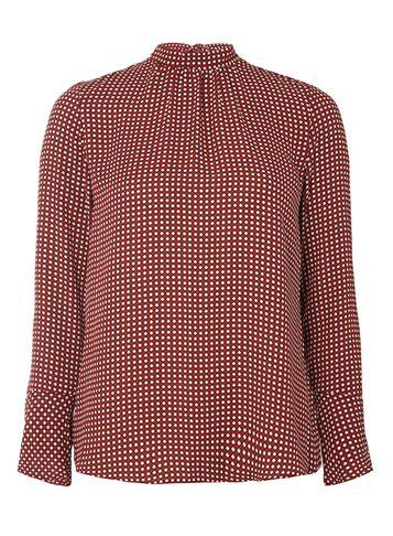 Dorothy Perkins Red Spot Bell Sleeve Blouse