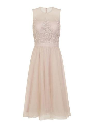 *chi Chi London Grey Embroidered Midi Prom Dress