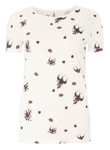 Dorothy Perkins *only White Bird Print T-shirt