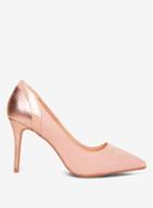 Dorothy Perkins Wide Fit Nude 'gallop' Metallic Court Shoes